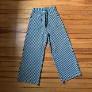 Loup New York Made Striped Wide Ankle Pants